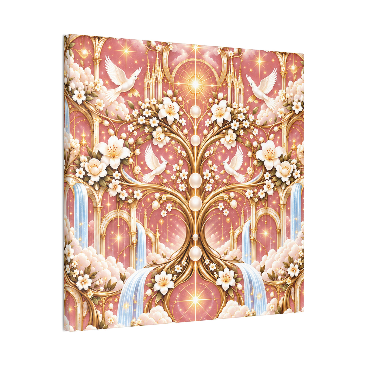 Tree of Heaven Rose Twilight Wrapped Canvas