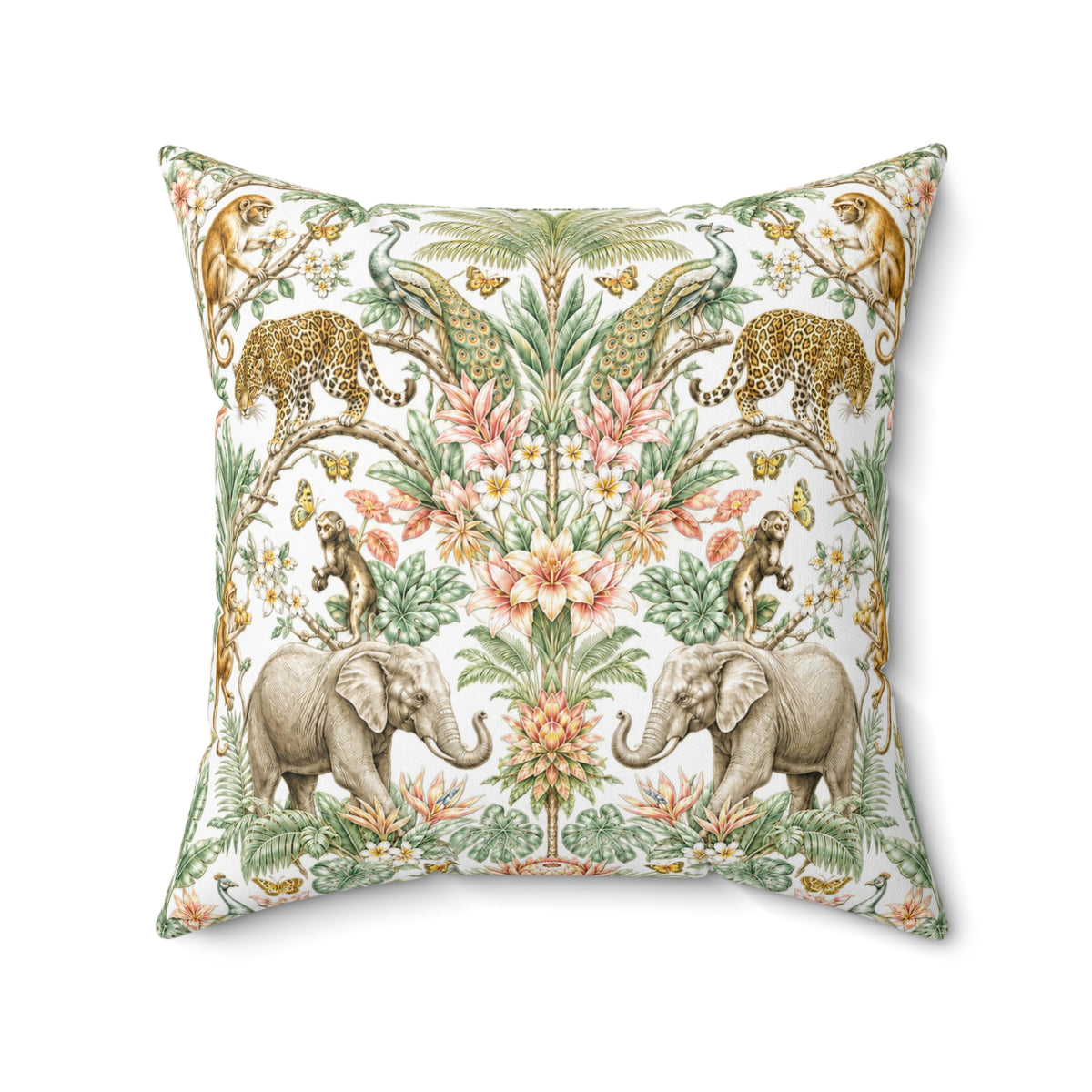 Mystic Jungle Ivory Eden Decorative Pillow