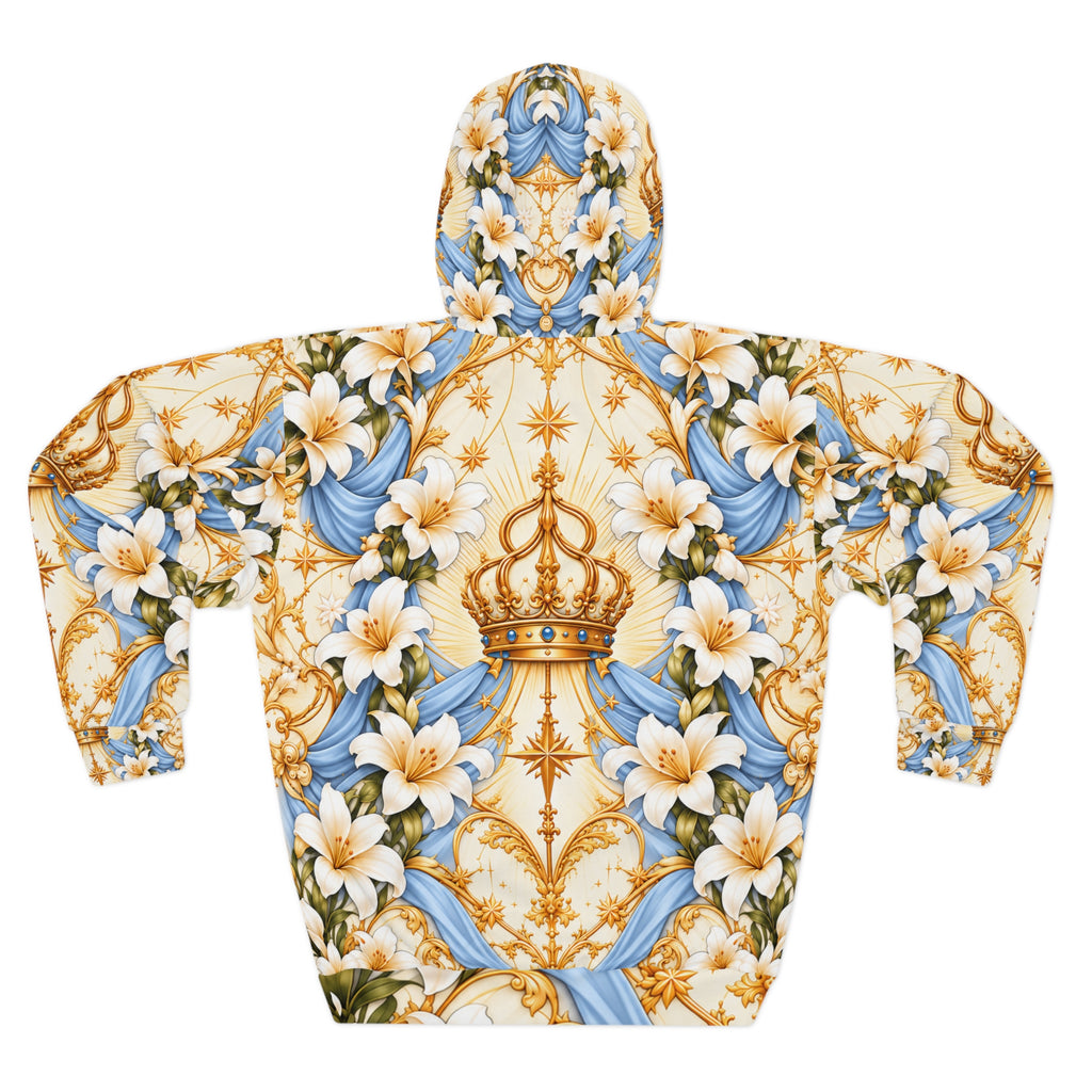 Queen of Heaven Ivory Gold Pullover Hoodie