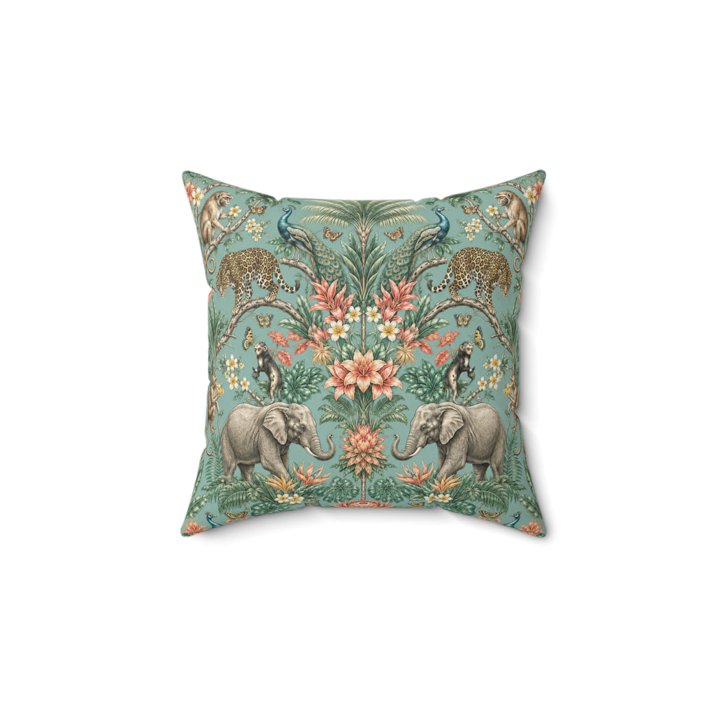 Mystic Jungle Verdigris Jungle Decorative Pillow