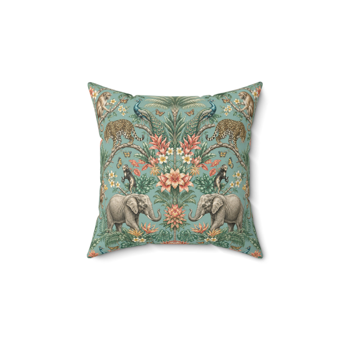 Mystic Jungle Verdigris Jungle Decorative Pillow