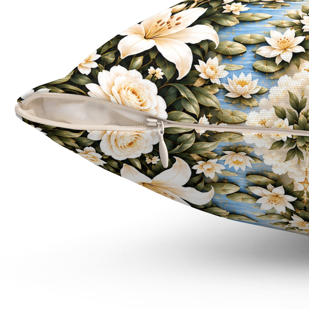 Immaculate Garden Champagne Decorative Pillow