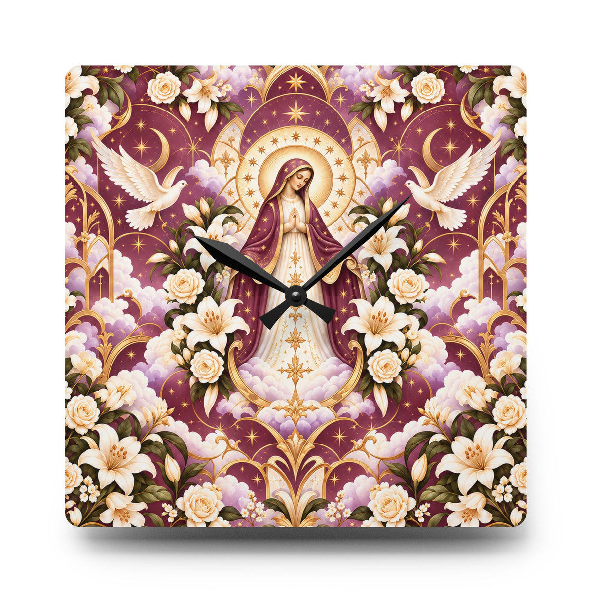 Marian Radiance Rose Dawn Acrylic Wall Clock
