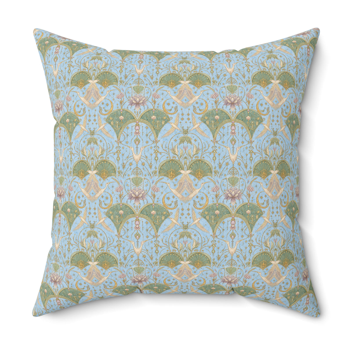 Celestial Aviary Blue Hour Decorative Pillow
