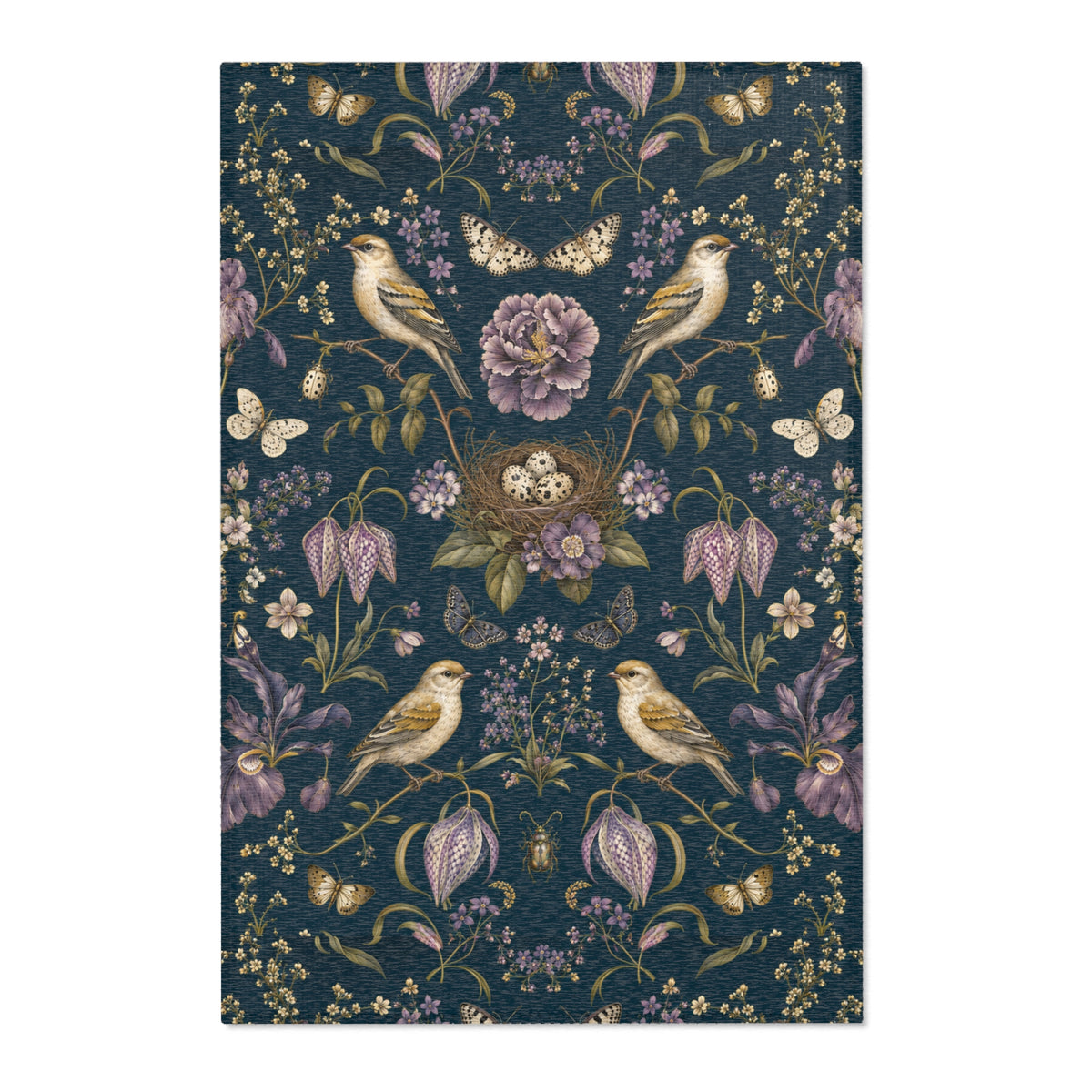 Botanical Bird's Nest Nocturne Area Rug