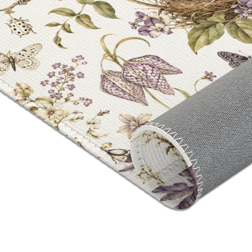 Botanical Bird's Nest Moon Milk Area Rug