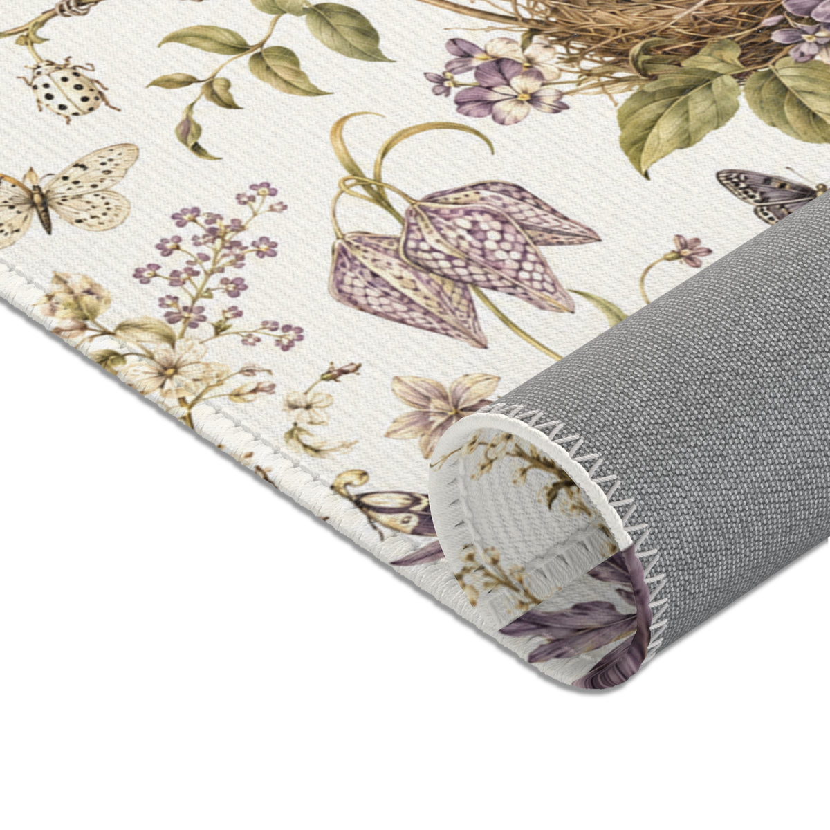 Botanical Bird's Nest Moon Milk Area Rug