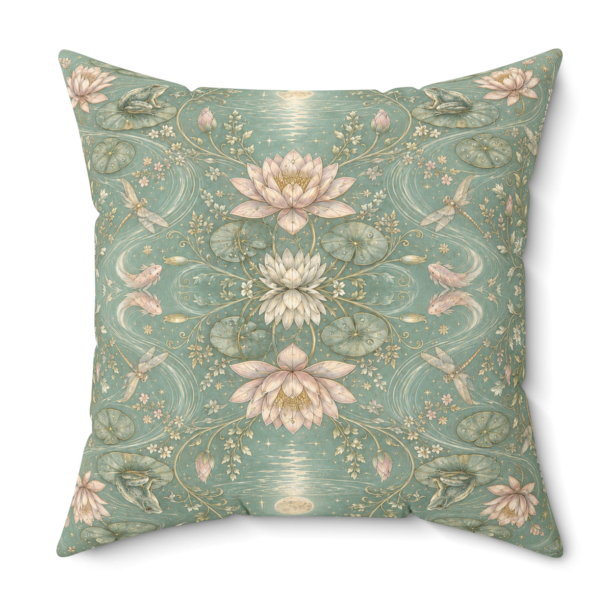 Nymphaea Nocturne Moon Mist Decorative Pillow