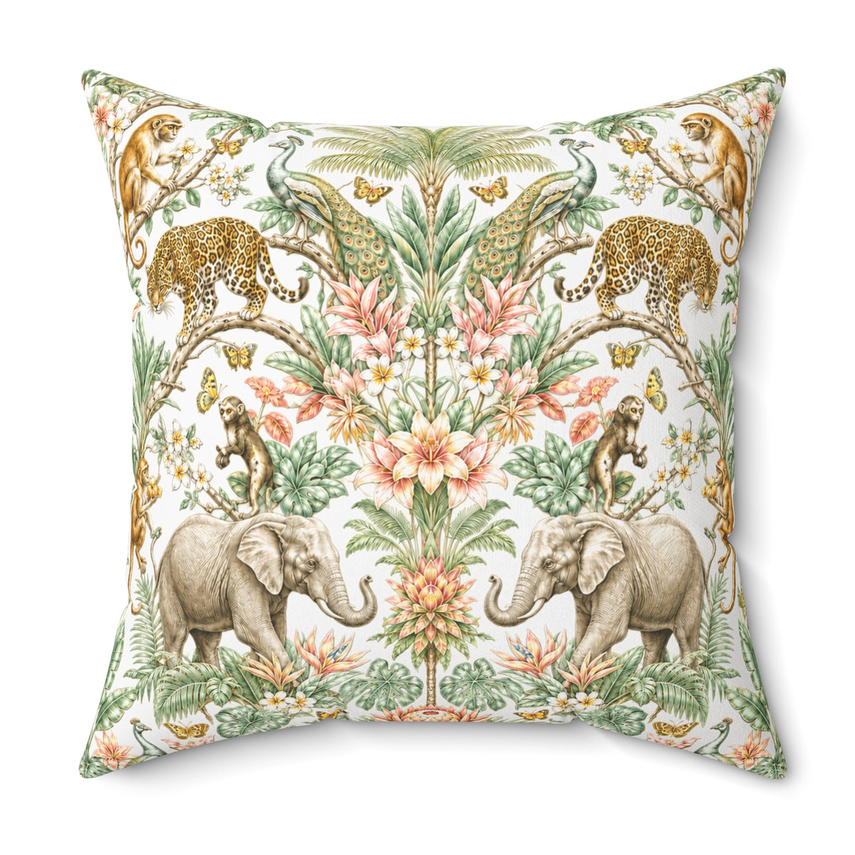 Mystic Jungle Ivory Eden Decorative Pillow