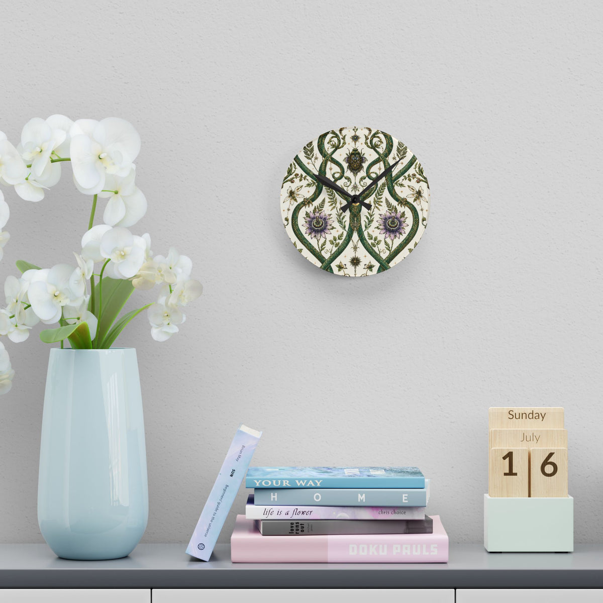 Serpent Conservatory Garden Mist Acrylic Wall Clock