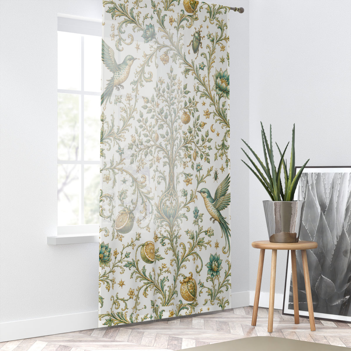 Sacred Canopy Moon Milk Window Curtain