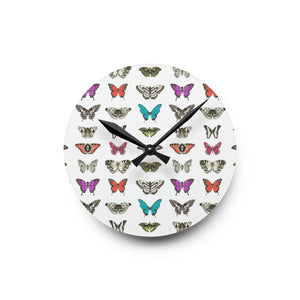 Butterfly and Moth Acrylic Wall Clock