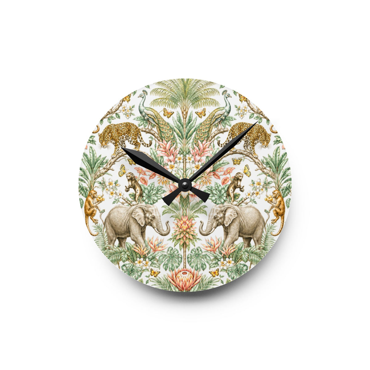 Mystic Jungle Ivory Eden Acrylic Wall Clock