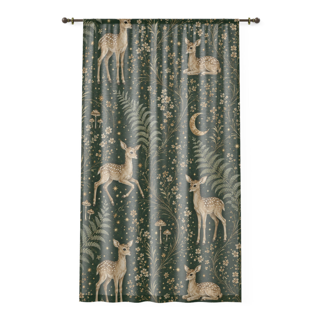 Astral Fawn Forest Window Curtain