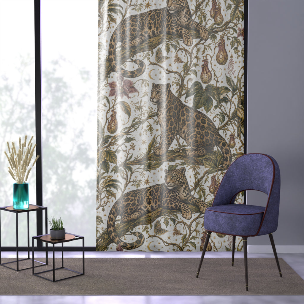 Cloud Leopard Reverie Moon Milk Window Curtain