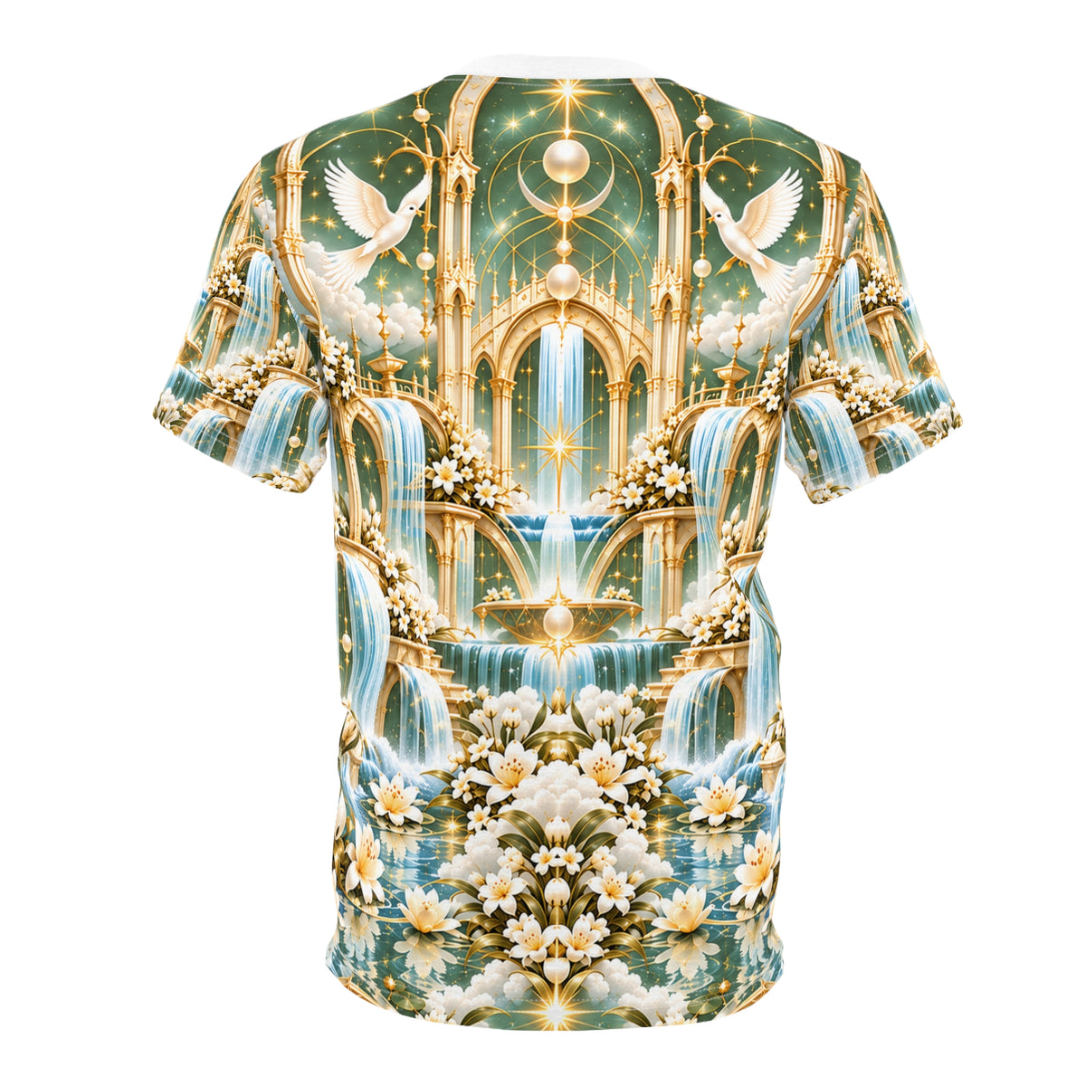 Living Waters Sanctuary Soft Sage Gold All-over-print T-Shirt