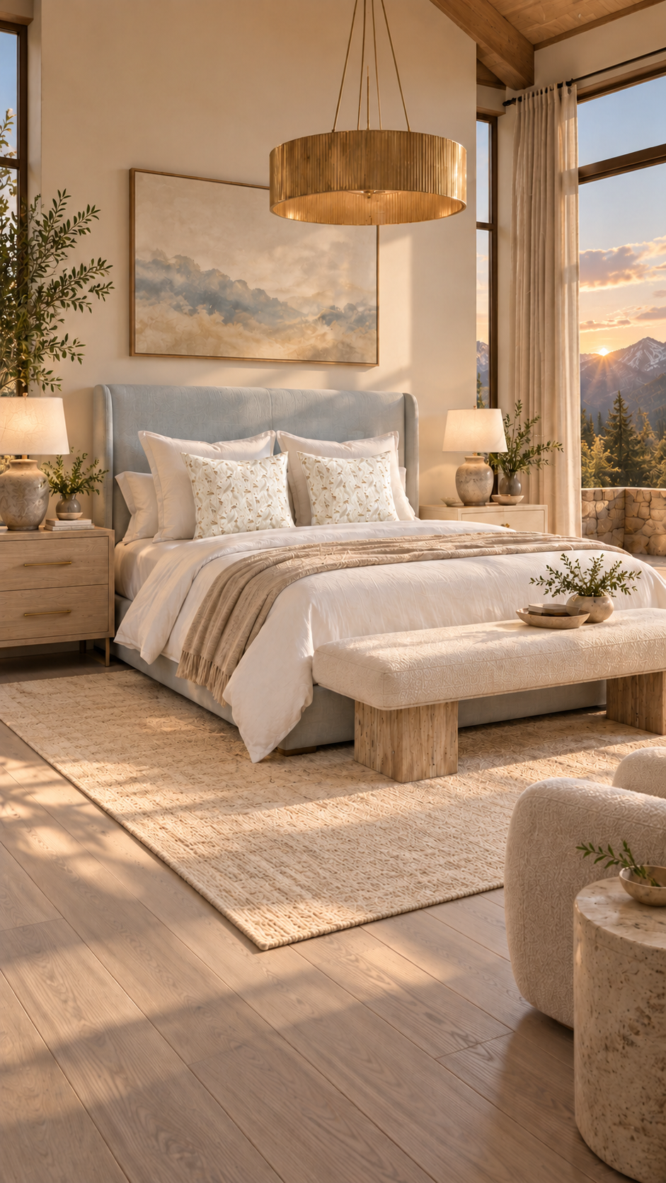 AI-styled interior concept for Astral Fawn Moon Milk: Astral Fawn Moon Milk bedroom.