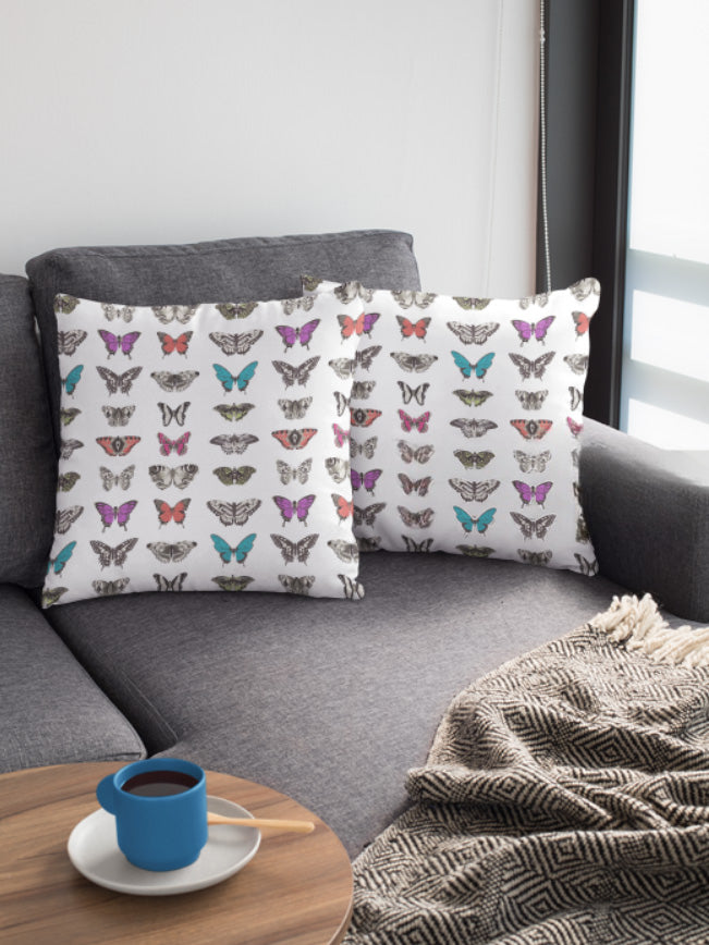 Butterfly and Moth Square Pillow