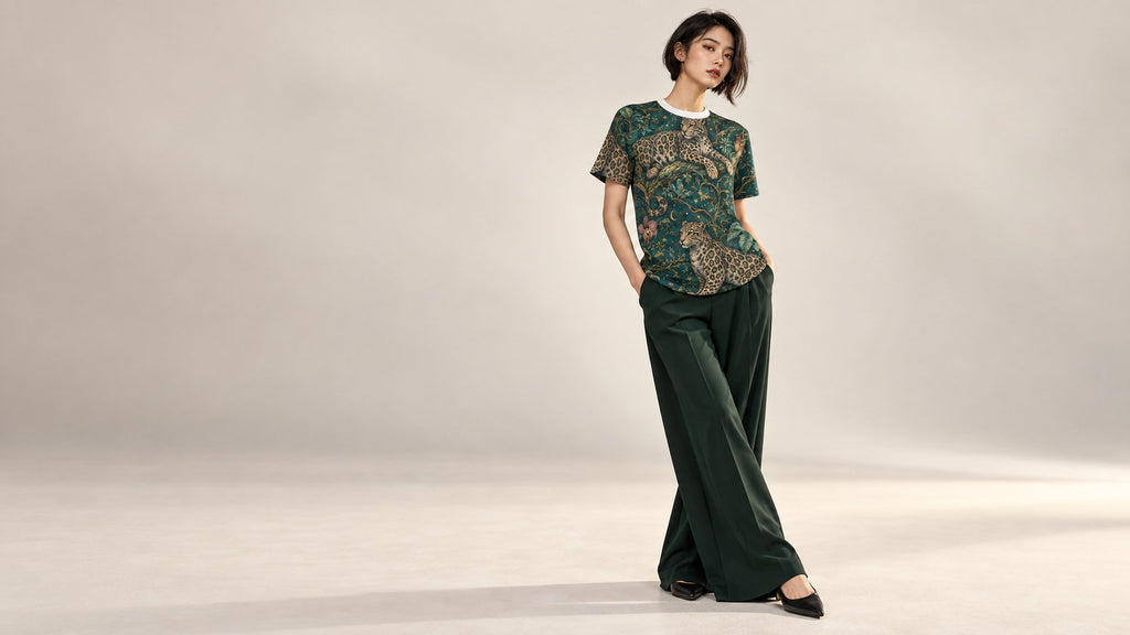 Cloud Leopard Reverie Verdigris T-Shirt