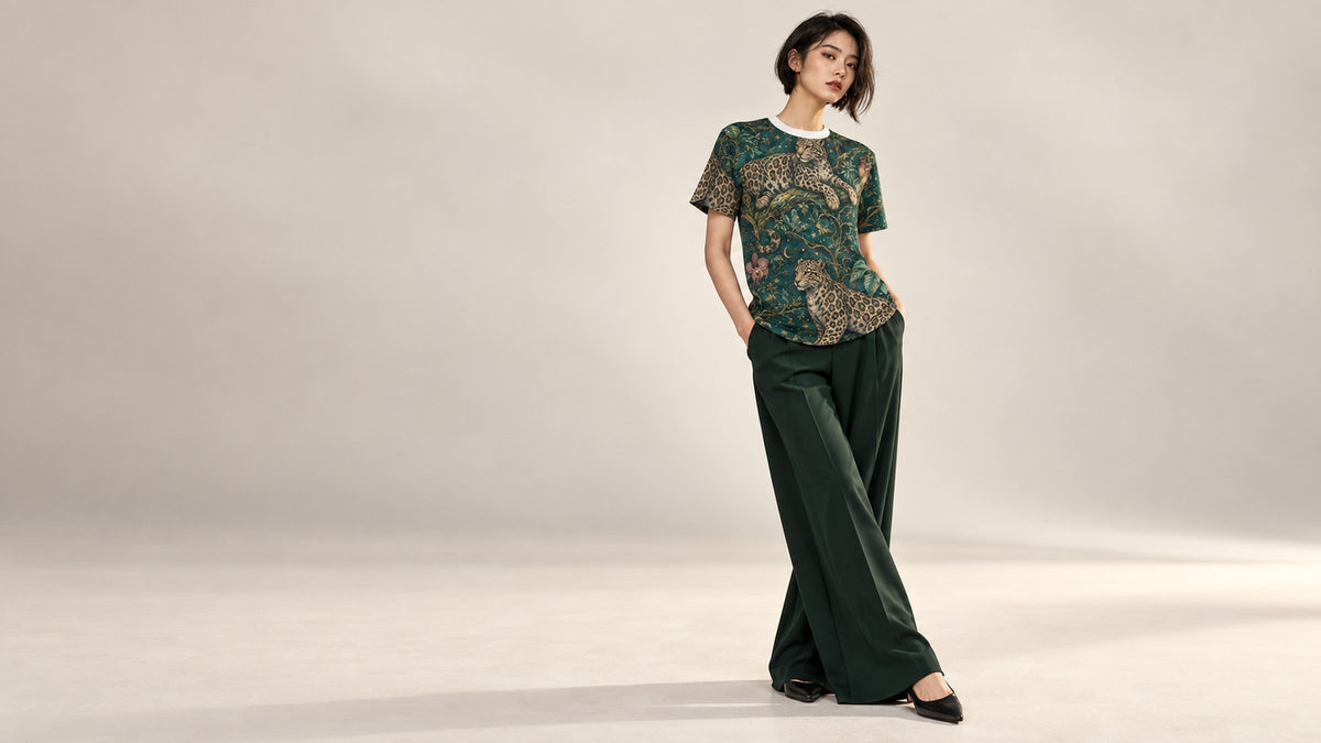 Cloud Leopard Reverie Verdigris T-Shirt