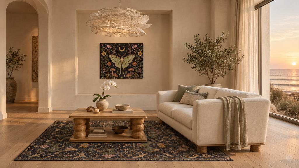 Luna Apothecary Nocturne canvas styled in the Tidal Quiet living room by Holi.spirits