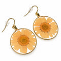 Orange Wild Daisy Rose Quartz Earrings