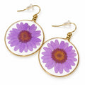 Purple Wild Daisy Rose Quartz Earrings