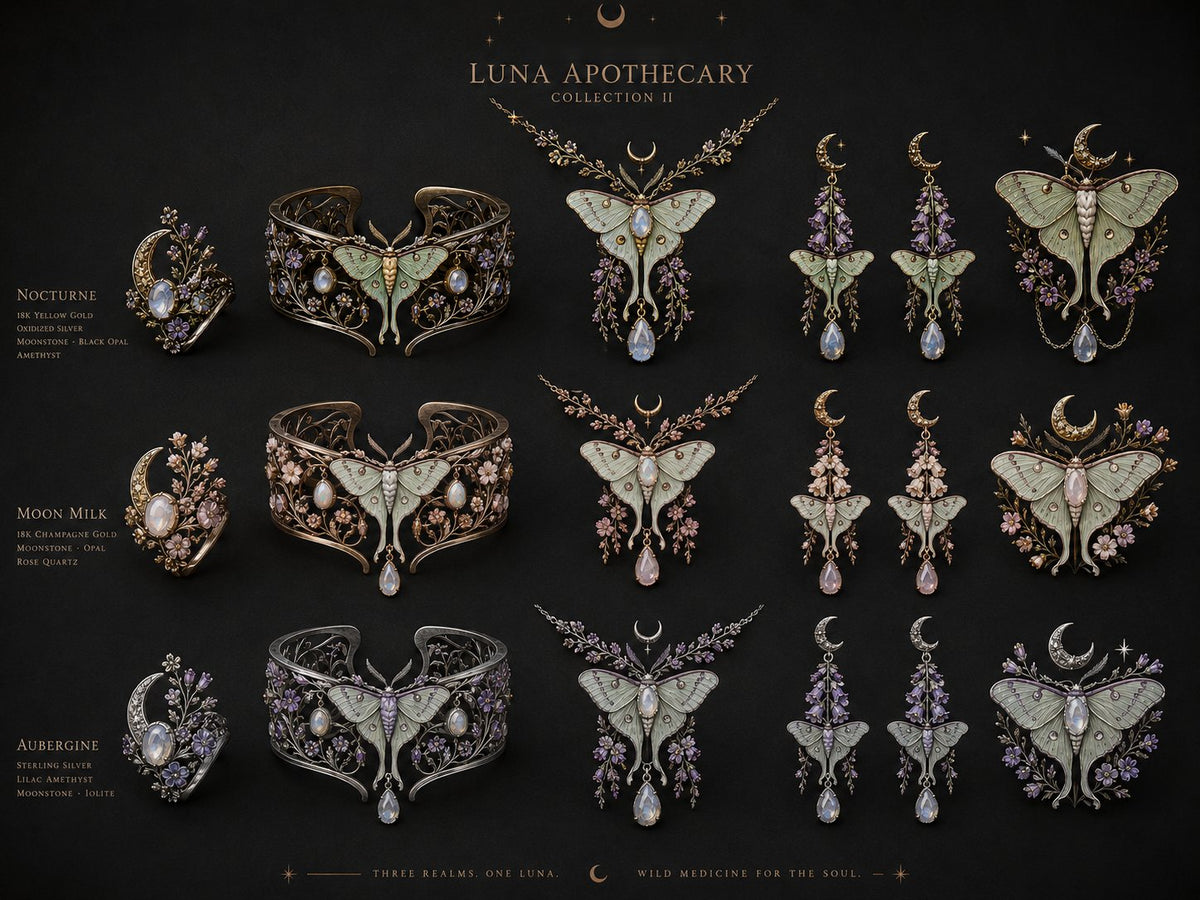 Saint Esprit Luna Joaillerie in Nocturne, Moon Milk and Aubergine
