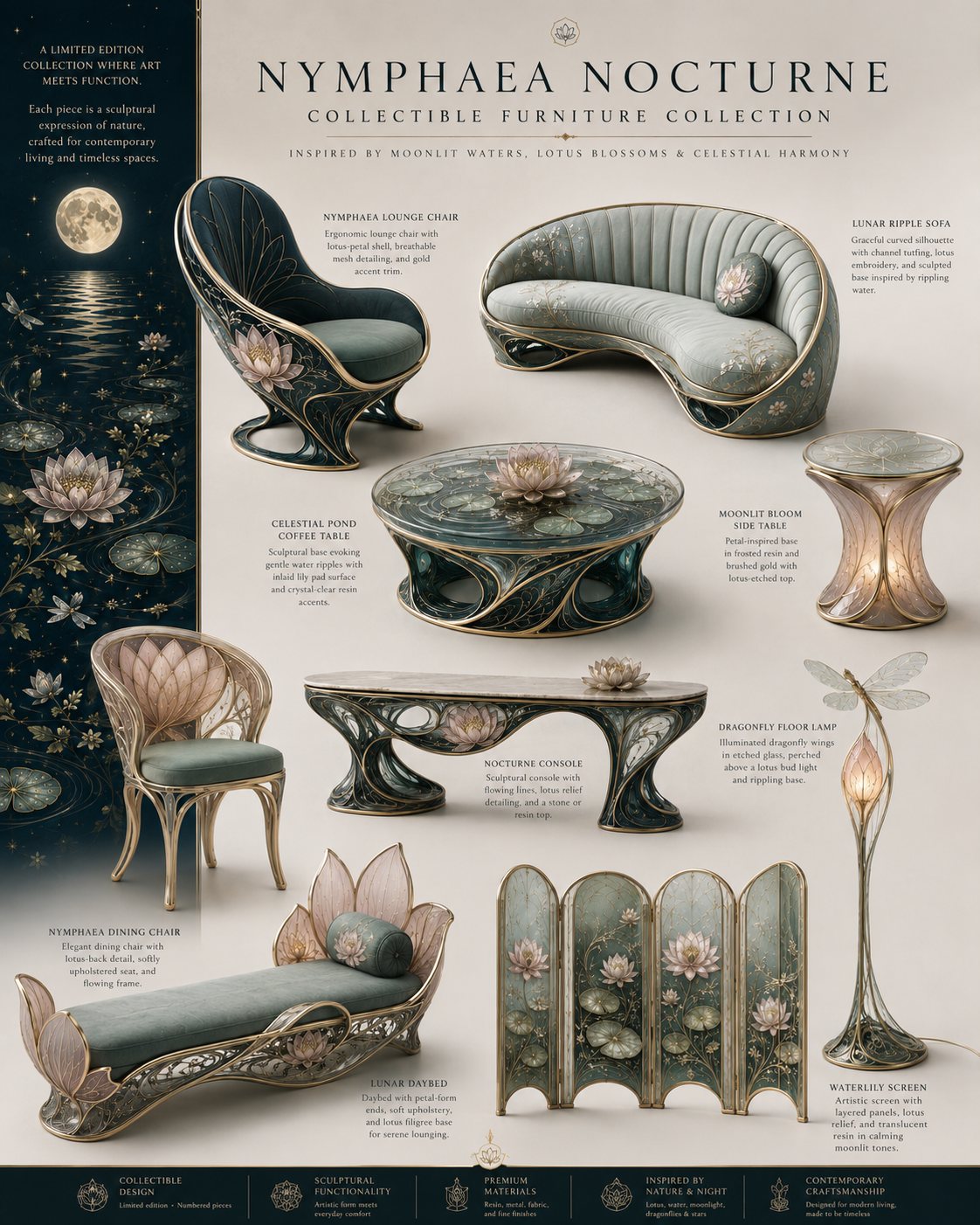 Saint Esprit Nymphaea Nocturne Collectible Furniture