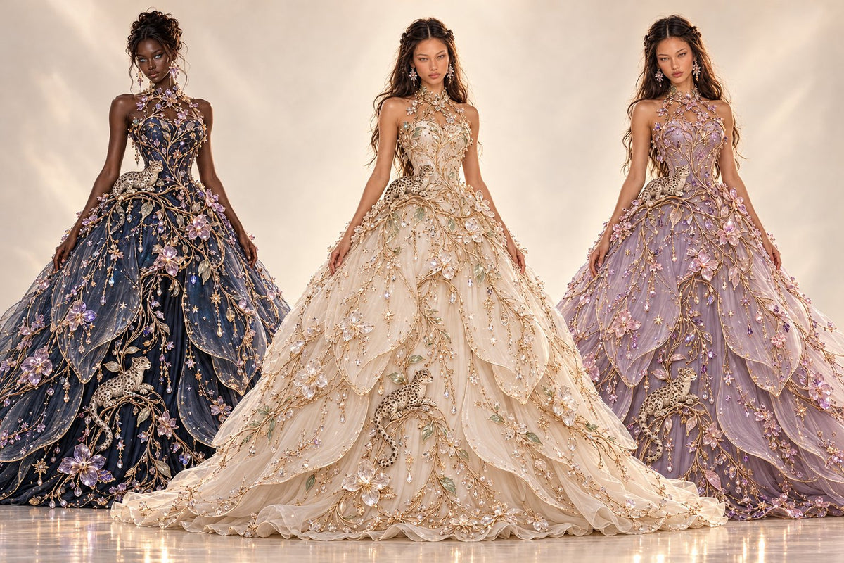 Saint Esprit Orchid Couture, ball gown trio