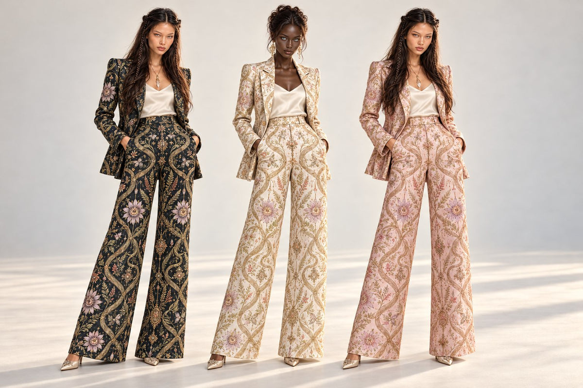 Saint Esprit Serpentine Silk Wool Suit Trio