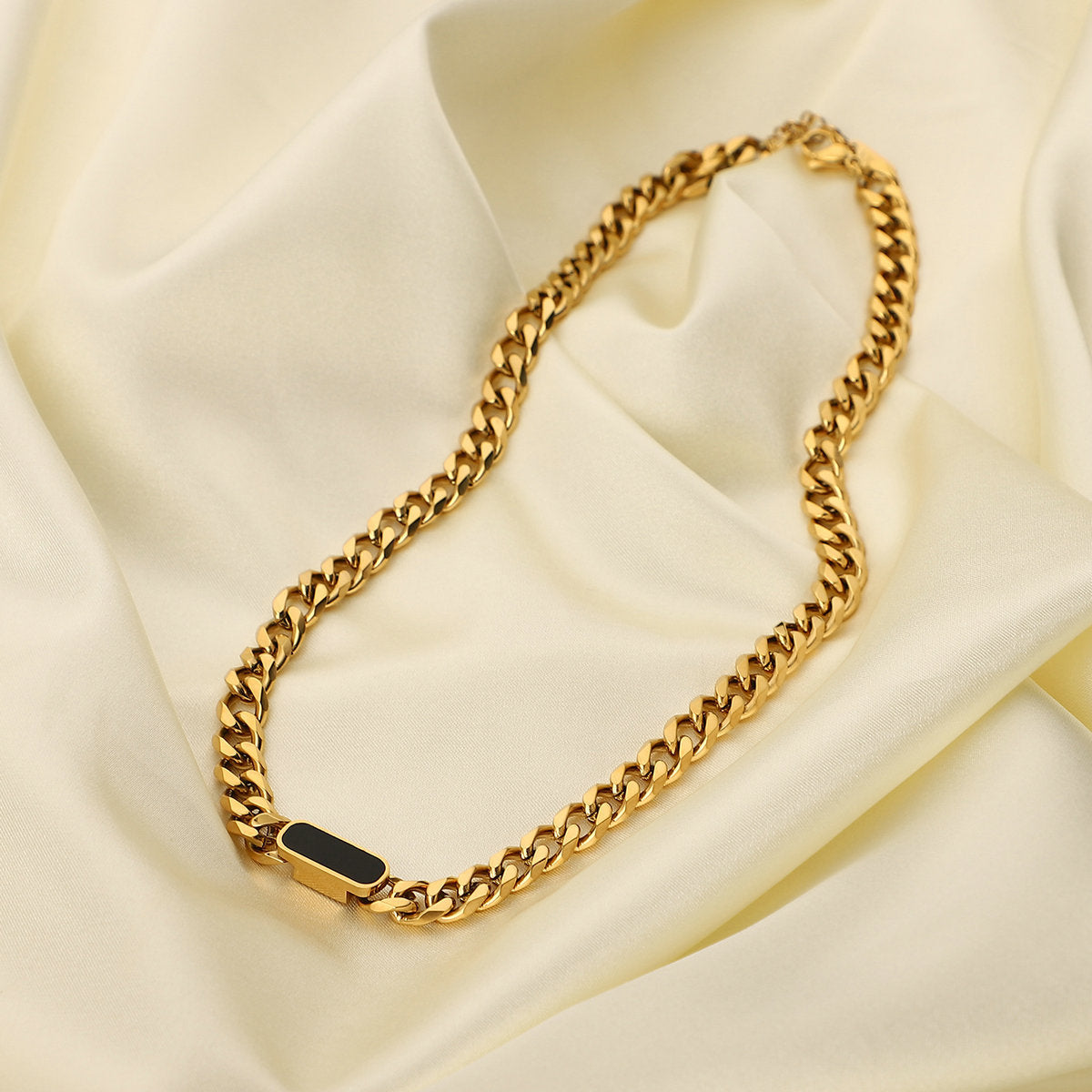 Malachite, White and Black Shell 18K Gold Necklaces