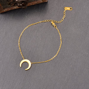 18K Gold Titanium Moon Bracelet