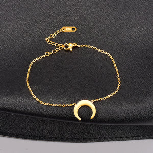 18K Gold Titanium Moon Bracelet