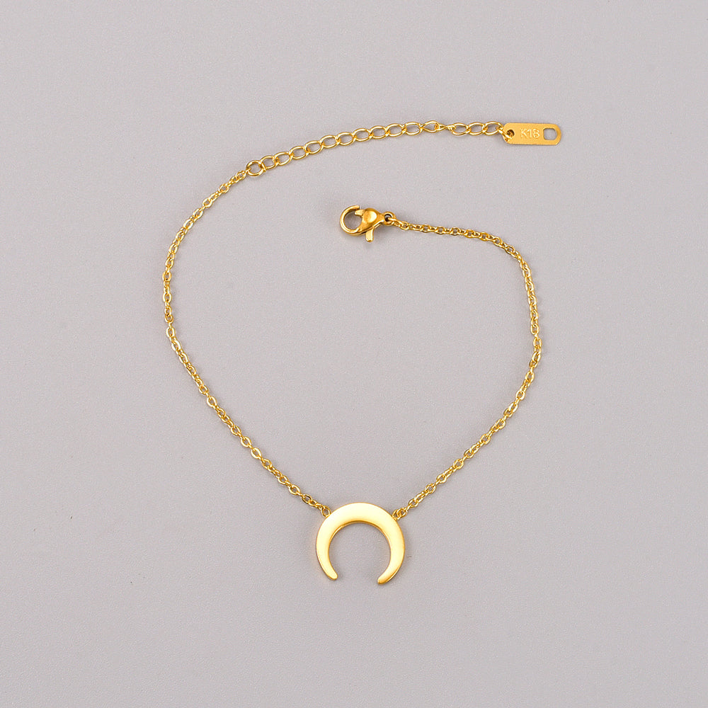 18K Gold Titanium Moon Bracelet