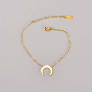 18K Gold Titanium Moon Bracelet