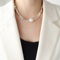 Geometric Pearl Necklace