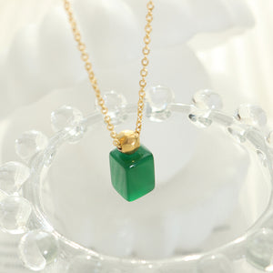 Jade Pendant Titanium Necklace