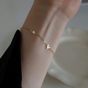 Simple & Small Gold Titanium Heart Necklace or Bracelet