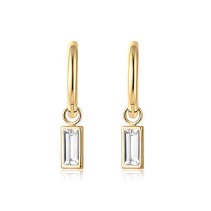 Gold Titanium steel Simple Earrings