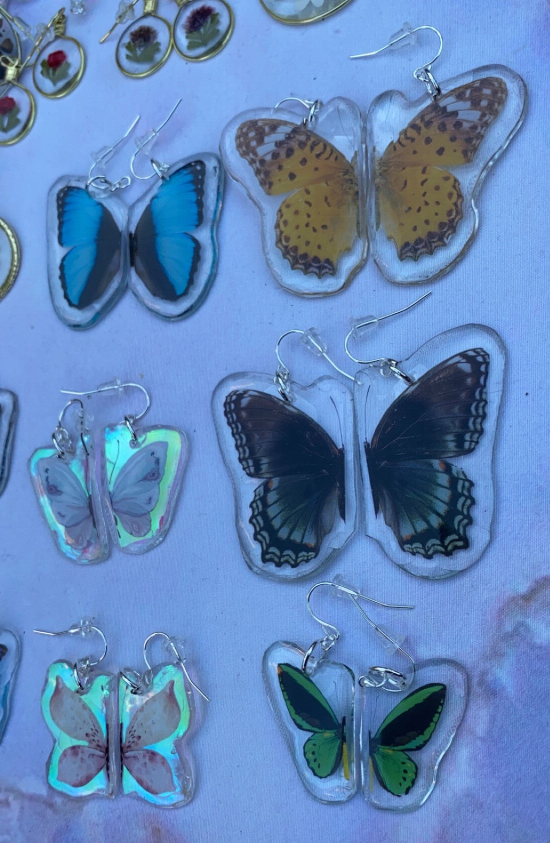 Small Black & Blue Rose Quartz Butterfly Wings