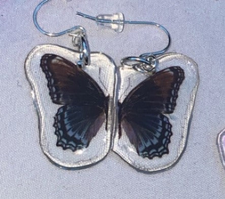 Small Black & Blue Rose Quartz Butterfly Wings