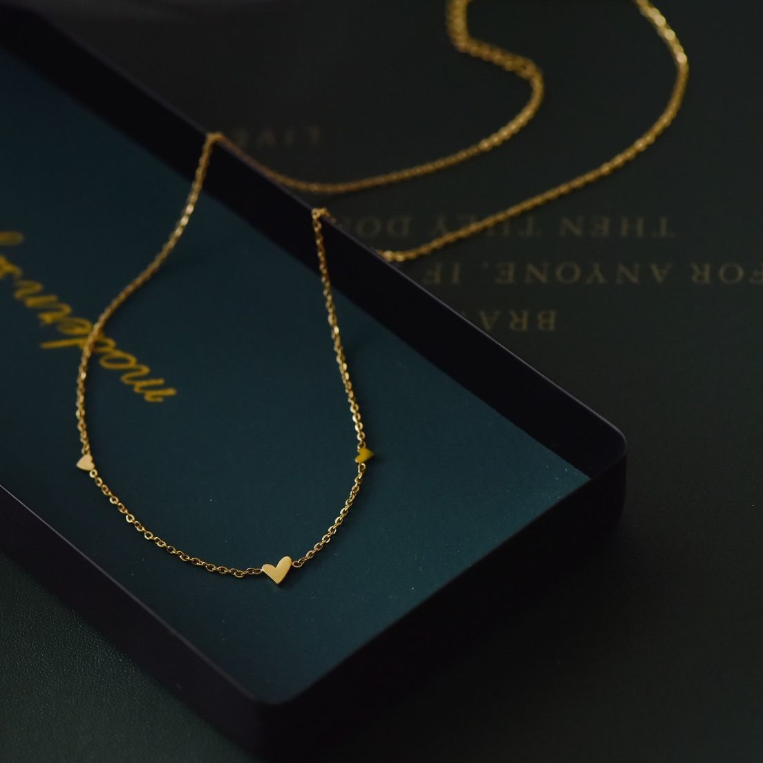 Simple & Small Gold Heart Necklace or Bracelet