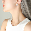 Geometric Half Moon Gold or Silver Steel Earrings
