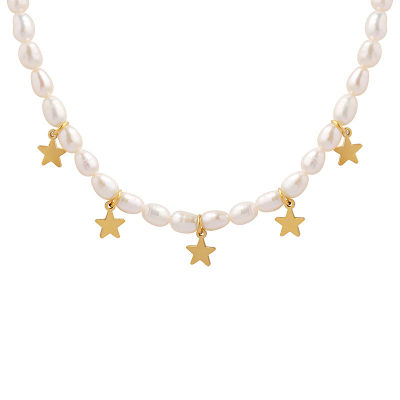 Freshwater Pearl Star Pendant Necklace