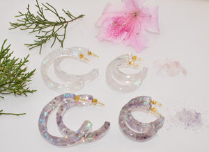 Small Amethyst Galaxy Hoops