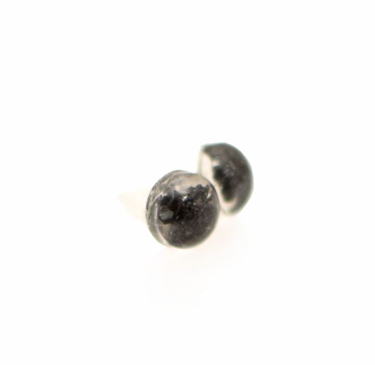 Rainbow Black Tourmaline Studs