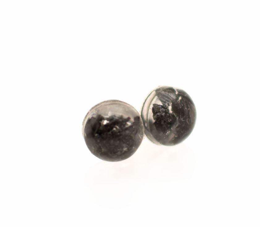 Rainbow Black Tourmaline Studs