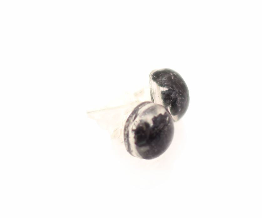 Rainbow Black Tourmaline Studs