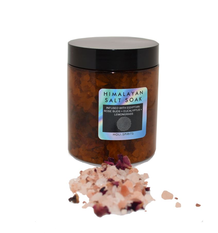 HIMALAYAN SALT + EGYPTIAN ROSE +  LEMONGRASS +  EUCALYPTUS INFUSED  ENERGY CLEANSING BATH SOAK